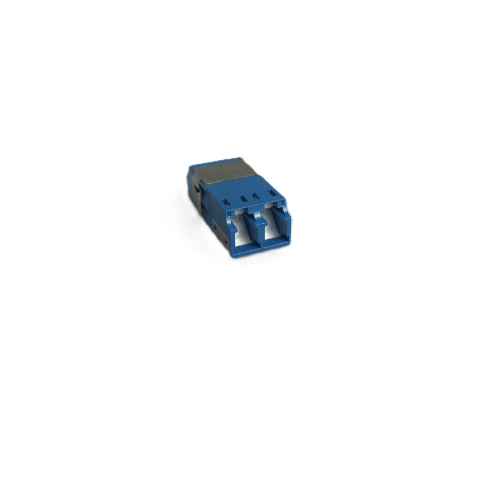 Adapter,LC Duplex, SM shuttered Unibody, Blue