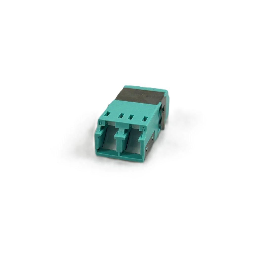 Adapter,LC Duplex, M/Mode shuttered Unibody, Aqua
