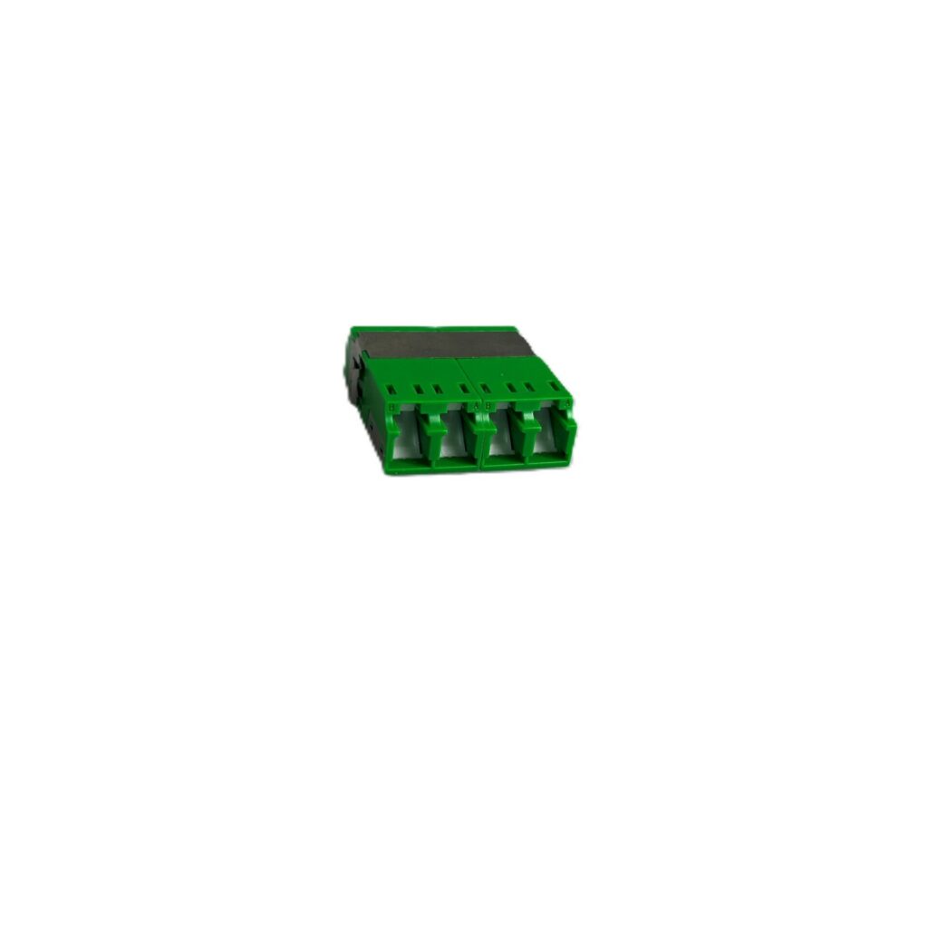 Fibre Systems | Adapter,LC Quad, SM shuttered Unibody, Green Adapter,LC Quad, SM shuttered Unibody, Green