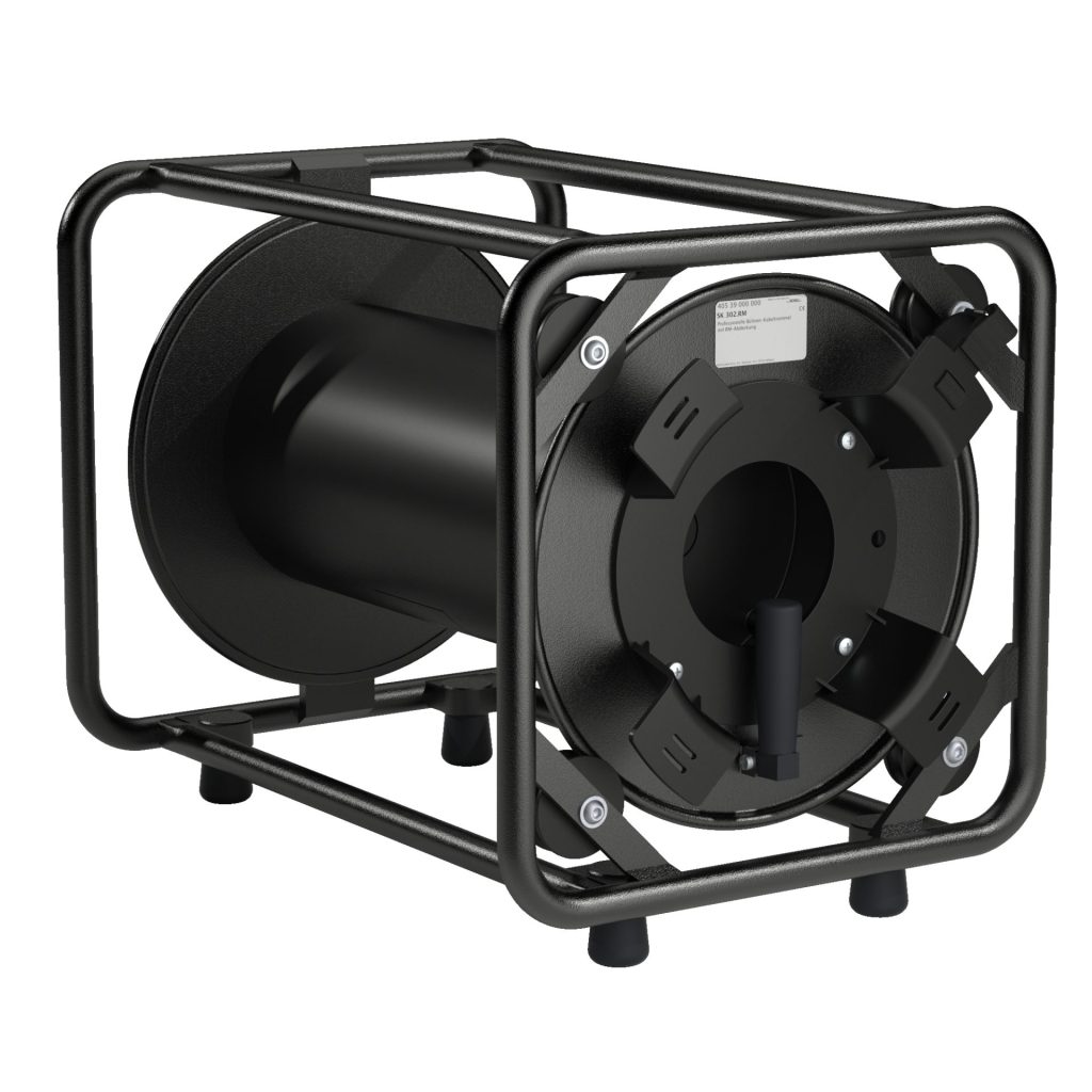 Schill SK 302 Series Cable Reel + Stand With Coiling Flange Large Black
